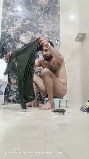 Washing clothes of neighbour after having sex with him