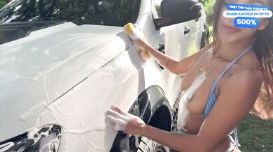 Petite Latina Car Wash Babe Destroyed by Big Dick Client POV