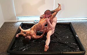 Stefani marz, semi competitive erotic oil wrestling