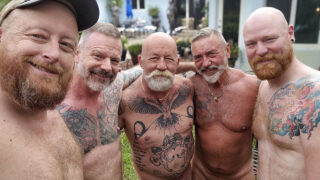 Barkondom, gruppesex, gangbang, gamle og unge, far, udendørs, ingefær – bjørn amatør modne amerikanske homoseksuelle anal kneppet