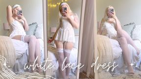White Lace Lingerie Try On