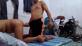 Hellboy sent back to the real world to fuck fat Asian milf