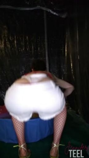 Naughty Jennifer gives herself a Wedgie &amp; plays with Balloons