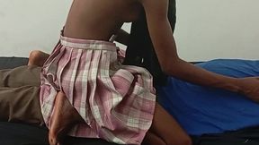 After Lessons Skinny Ebony Teen Fucking on My Bed