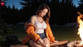 camping with my futanari girlfriend: night of fire and lust ( ai generated )