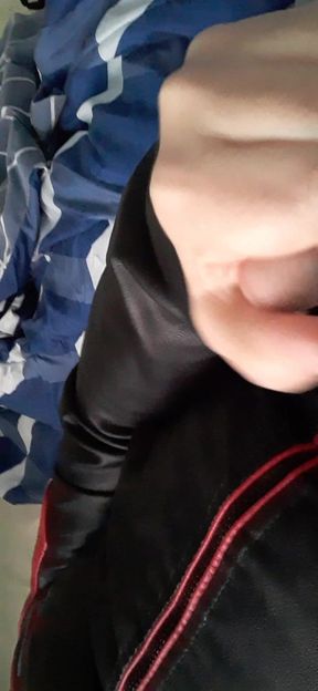 Jerking in New Red &amp; Black Leather Jacket