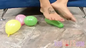 Brunette gets a facial soon receives a cumshot on her feet after horny sex
