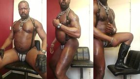 black muscle dad oiled smoke flex & butt exhibition