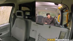 Redhead driver Cherry Candle makes rude passenger eat her juicy pussy