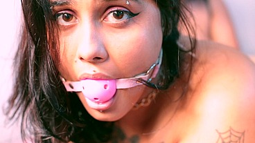 Lesbian BDSM with anal plug and doudle dildo