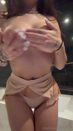 Teen with big tits plays with her tiny pussy on OnlyFans
