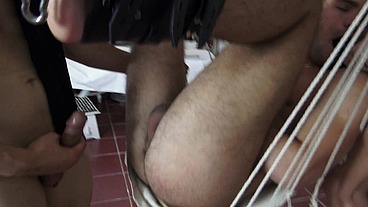 Cuckold Bitchboy Fucked in the Love Swing!