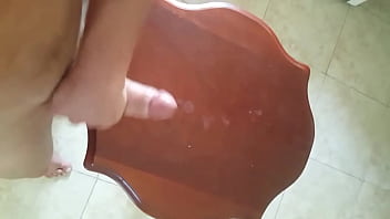 Big cumm on table