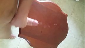 Big cumm on table