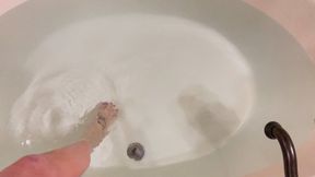 Gagged with panties and vet wrap while in the bathtub
