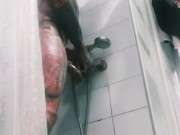 In the shower with a huge, tattooed bodybuilder. porn star Rob Diesel