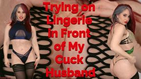 Trying on Lingerie in Front of My Cuck Husband: what should I wear when another man fucks me? Domina Andrea Rosu 1080