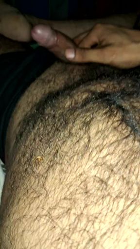 Desi Indian man tempting by self