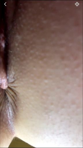 Russian Anal Masturbation Close-up with Conversations. Gaping Creamy Pussy