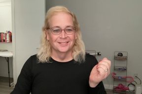 Tiffany SFW NN brushing her hair