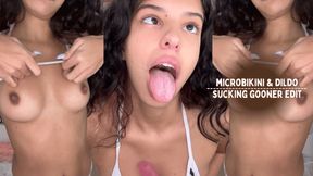 Microbikini Dildo Sucking Gooner Edit JOI Feat Aria Nicole 4K
