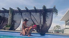 Horny Couple Gets Caught Fucking Hard In The Hotel Pool By Tourist In Acapulco