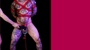 ”Hunk Damian Dragon is bound & endure from spanking & ball busting”