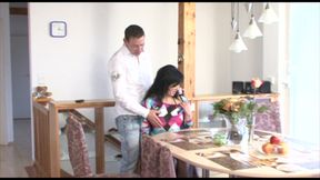 MILF Fucked Doggy Style on the Table