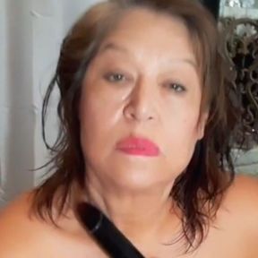 BBW 71 Year Old Granny Dancing in Transparent Dress and Masturbating Hairy Pussy with My Dildo