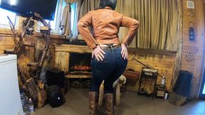 Scorching Honey Seductress Unhinges Her Tightest Skintight Denim Getdown