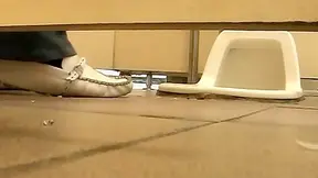 This crazy and shameless japanese doll is ing in the toilet