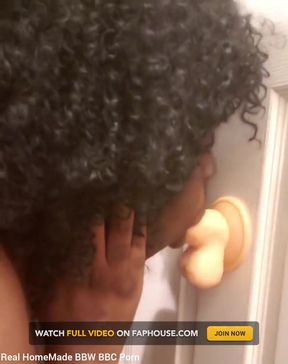 Blowjob Practice Sucking Mounted Dildo