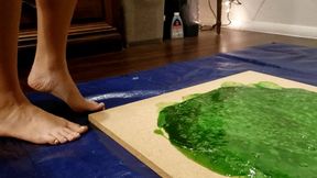 Karina Stuck Barefoot in Massive Ecto Cooler Glue Trap