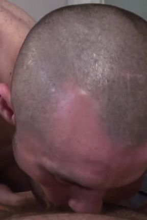 Shaved head latino gangster seduces straight dude