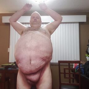 Fat guy naked time after shower