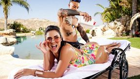 Raunchy XXX Video ~ Monster Curves Pawg Monica Sage in Poolside Romp