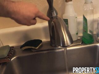 PropertySex Breathtaking Exotic Hottie with Awesome Butt and Large Natural Boobs Fucks her Landlord