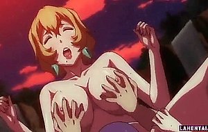 Hentai blondie fucked in gangbang