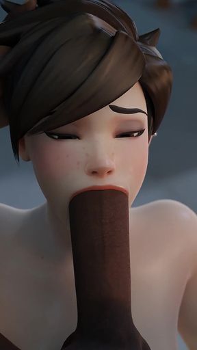 Tracer Meets 3 Bbcs & Services Them One-by-one - 3D Overwatch Porn