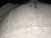 My Belly Bulge makes Me Cum in Grey Sweatpants