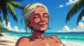 Ai Cartoon Women at Nude Beach