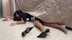 Swallowed By The Blanket Monster, Lia Eaten By The Blanket Monster, Girl Eaten, Losing Shoes