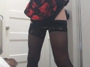Crossdressing Sissy Slut Pounds Her Ass Deep and Hard With BBC Dildo