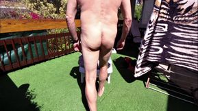 Tanning Naked and Getting Horny