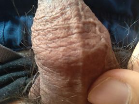 dude gives his big lonely penis a massage