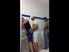 Public Restroom Hookup Caught on Webcam