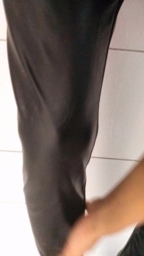 Black Wet Underwear + Shiny Latex Pants - Sliding It On Slowly For You