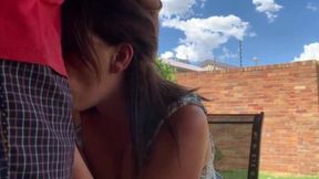 Sitting with friends when he asked his wife to give me head