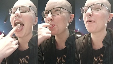Stealing cream of kayleth 's plate and licking it off my finger :D