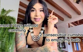 Almost 6 Days Without Cumming, 2 Consecutive Cumshots to Empty My Balls, My Cock Was Swollen.